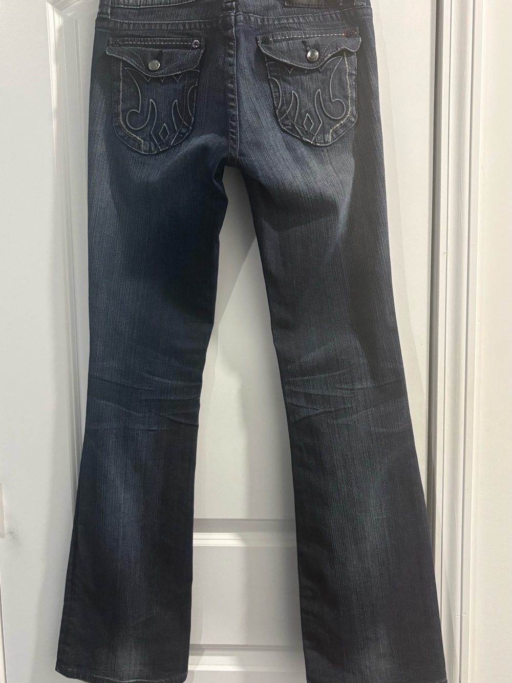 NWOT MEK DNM Dark Wash Women's Bootcut Jeans Back Pocket Detail Size 29 / 34